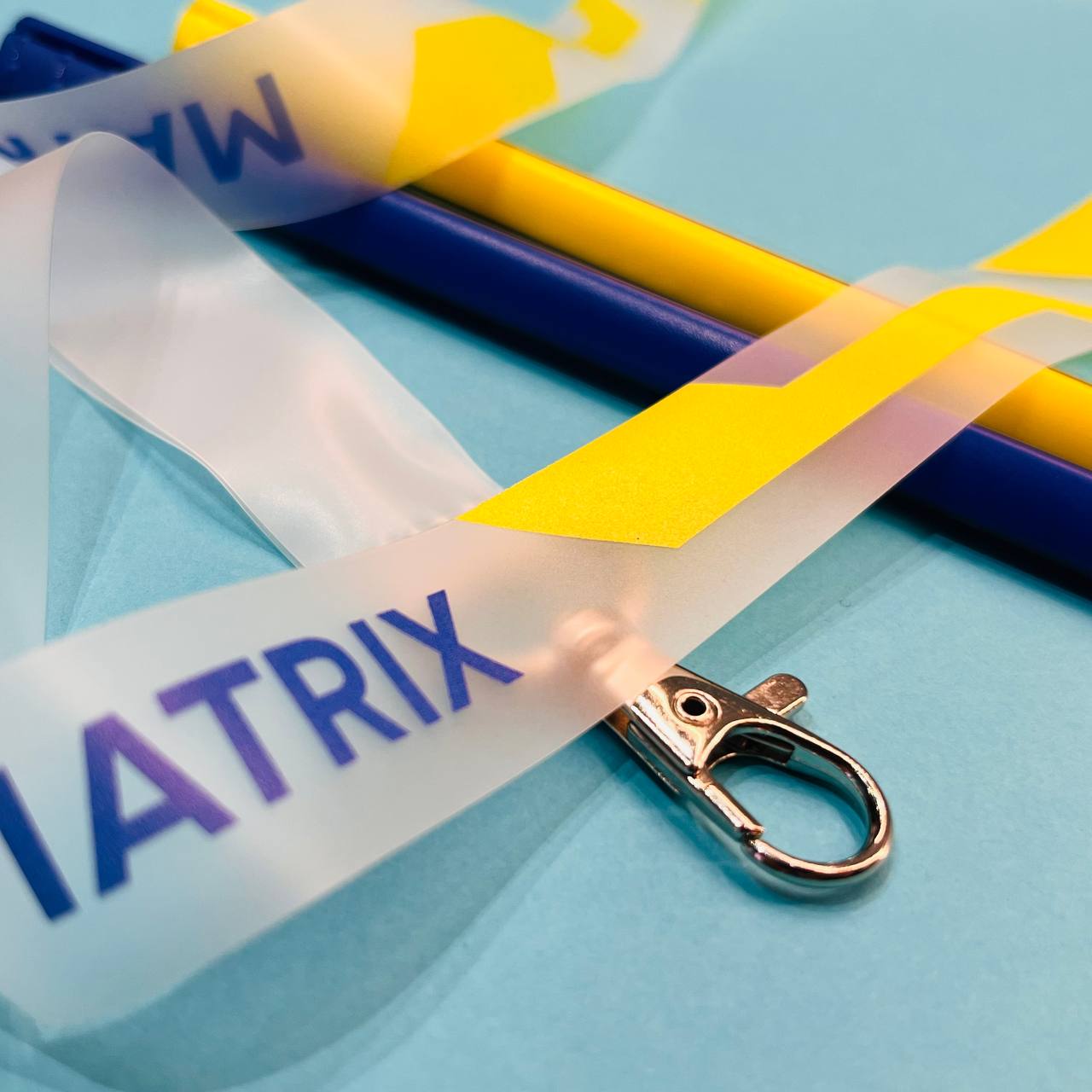 Прозрасная лента для бейджа с карабинов Прозрачная лента для бейджа с печатью логотипа на заказ с крепеление в виде карабина